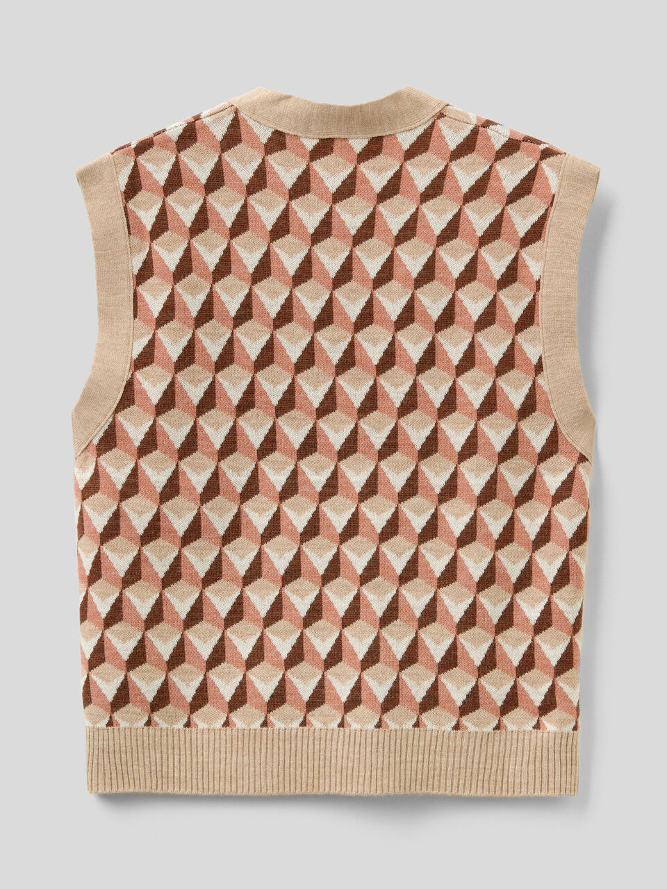 V-neck jacquard vest image number 2