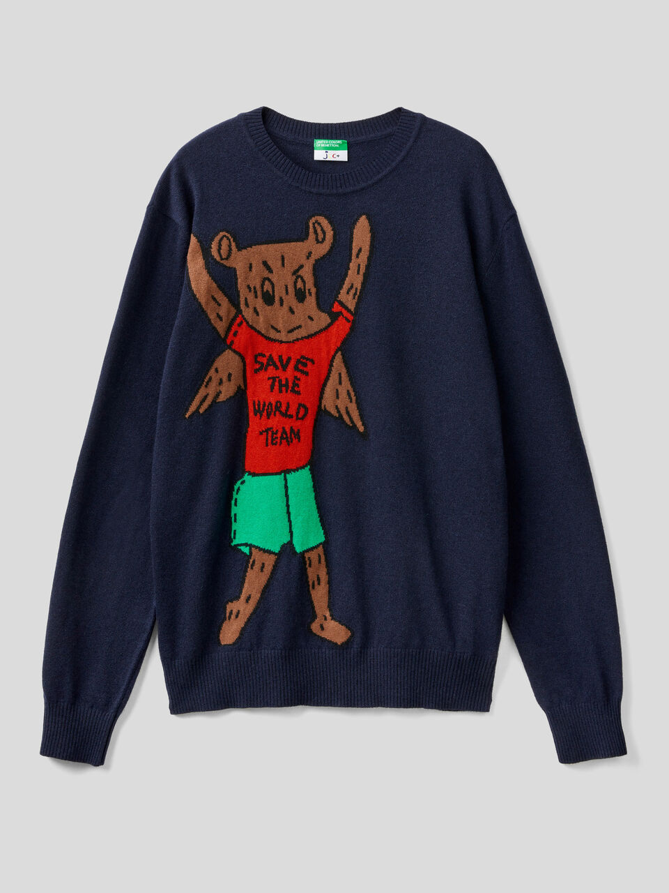 JCCxUCB sweater with bear inlay image number 1