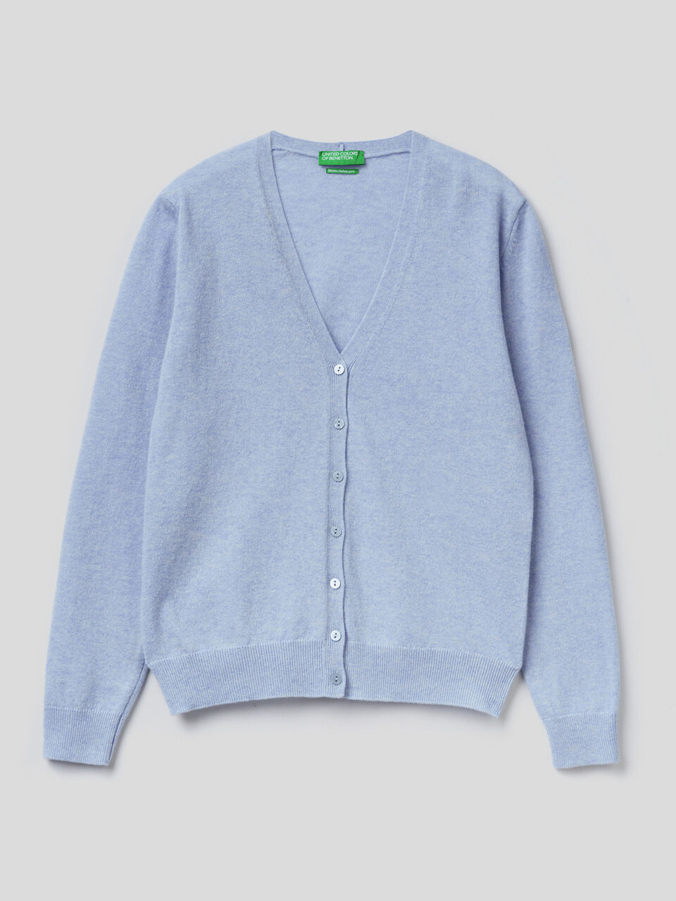 V-neck cardigan in pure virgin wool image number 1