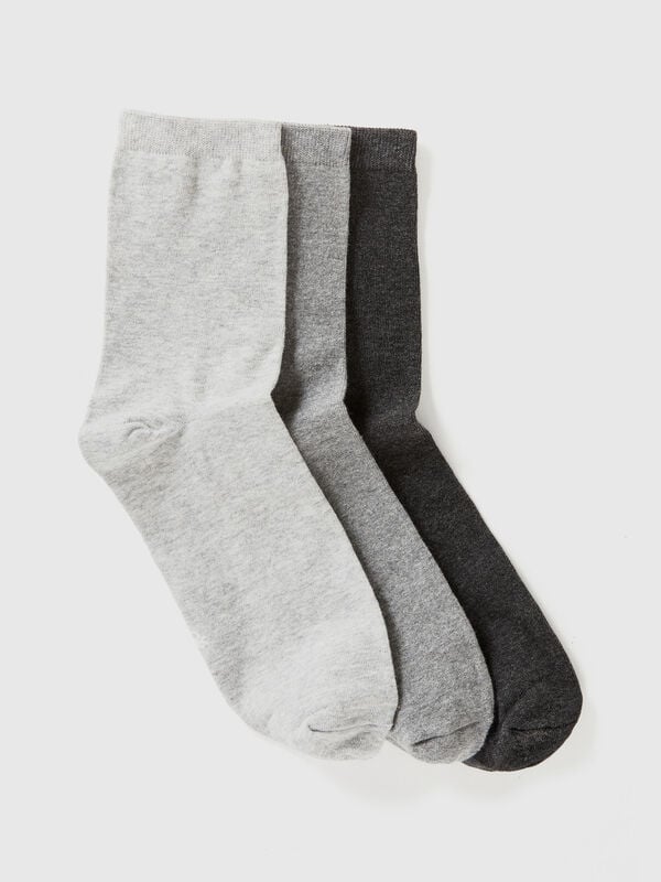 Long sock set in stretch organic cotton blend