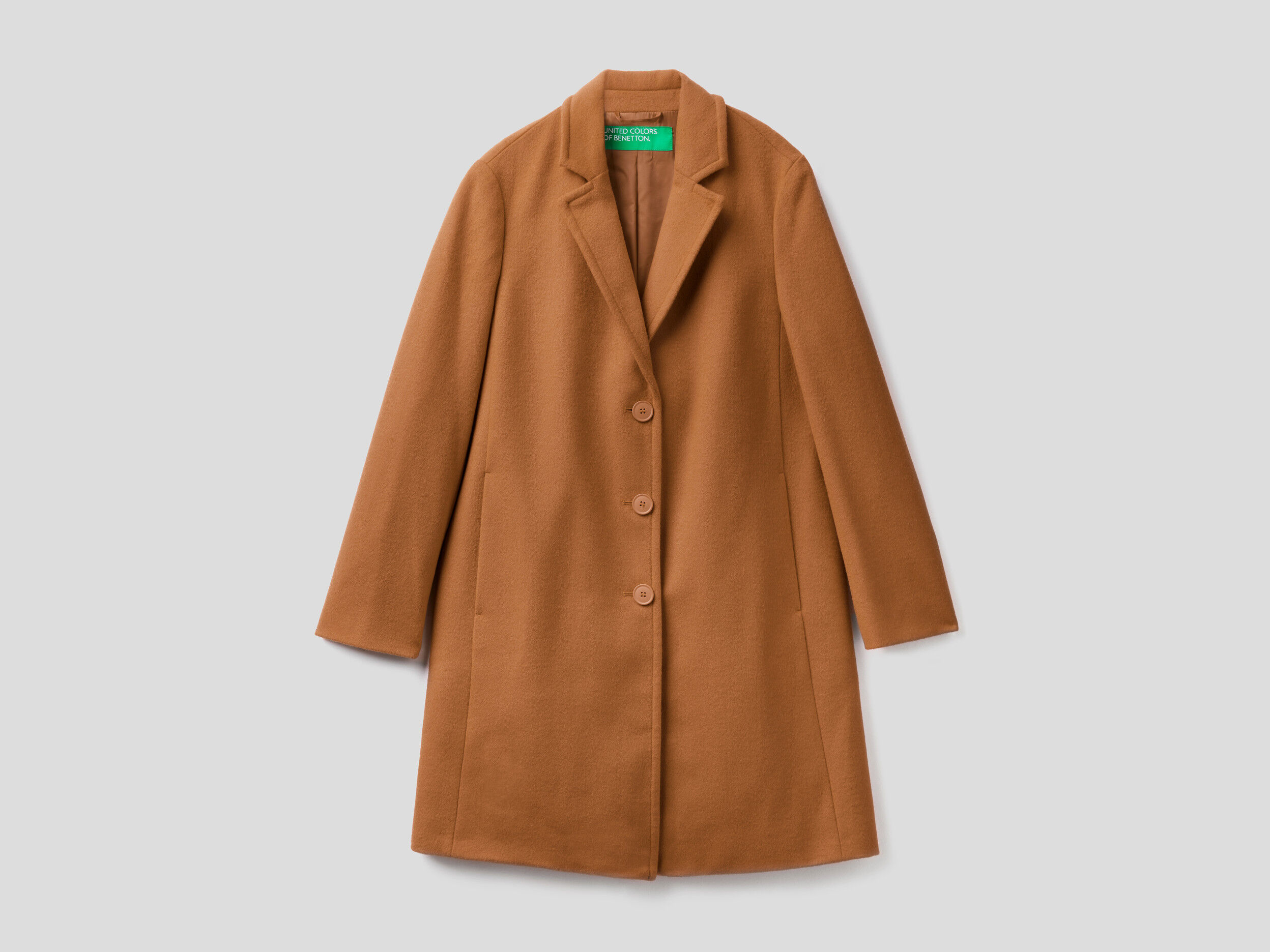 Camel top coat benetton
