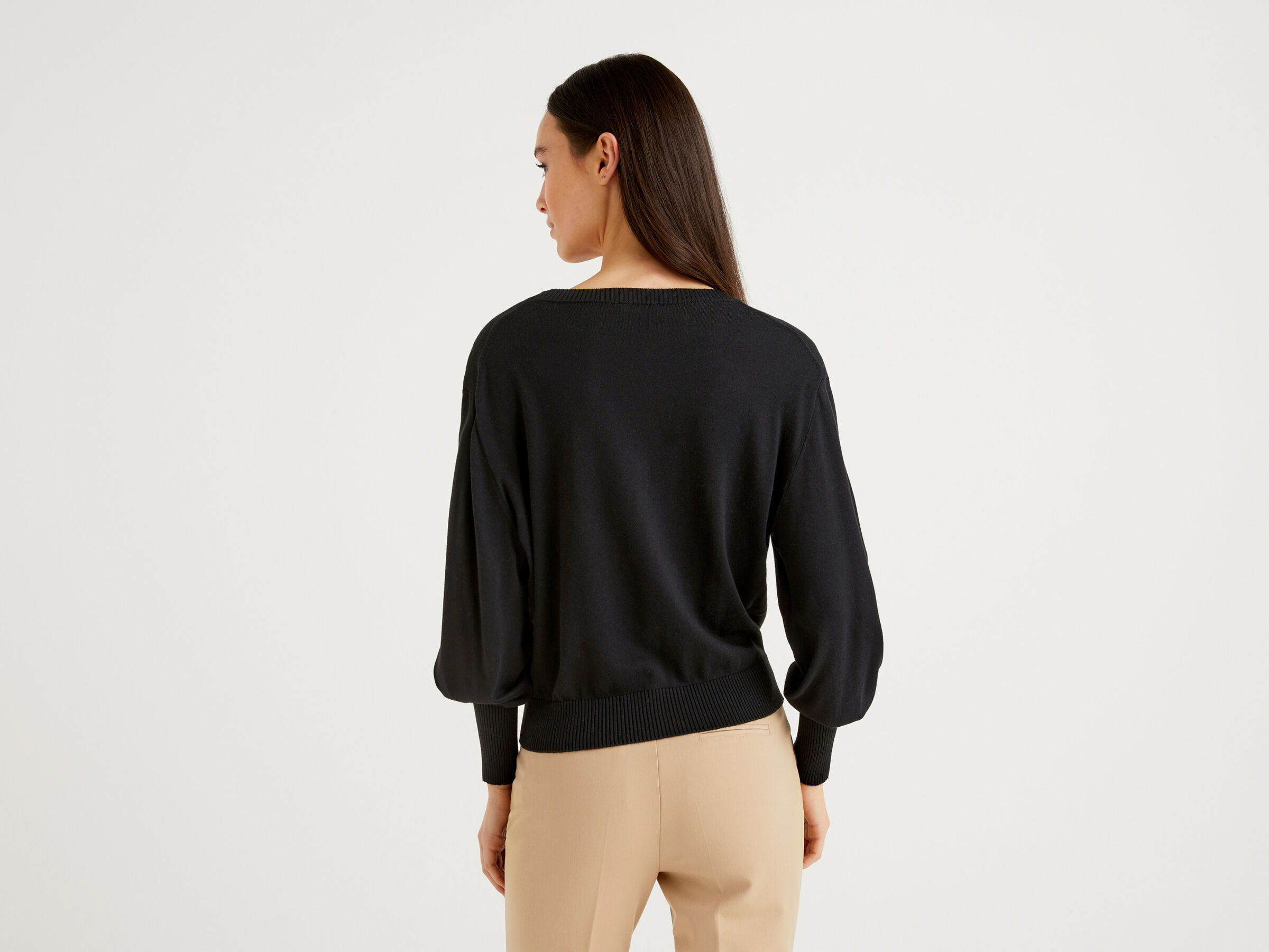 Sweater with puff sleeve image number 2