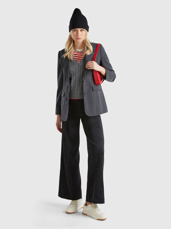 Flare fit velvet trousers Women