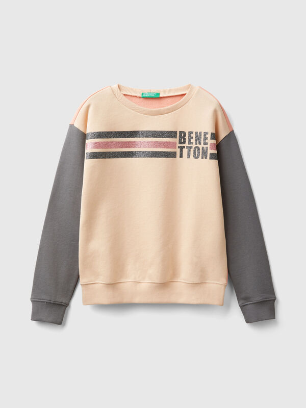 100% cotton sweatshirt with glittery logo Junior Girl