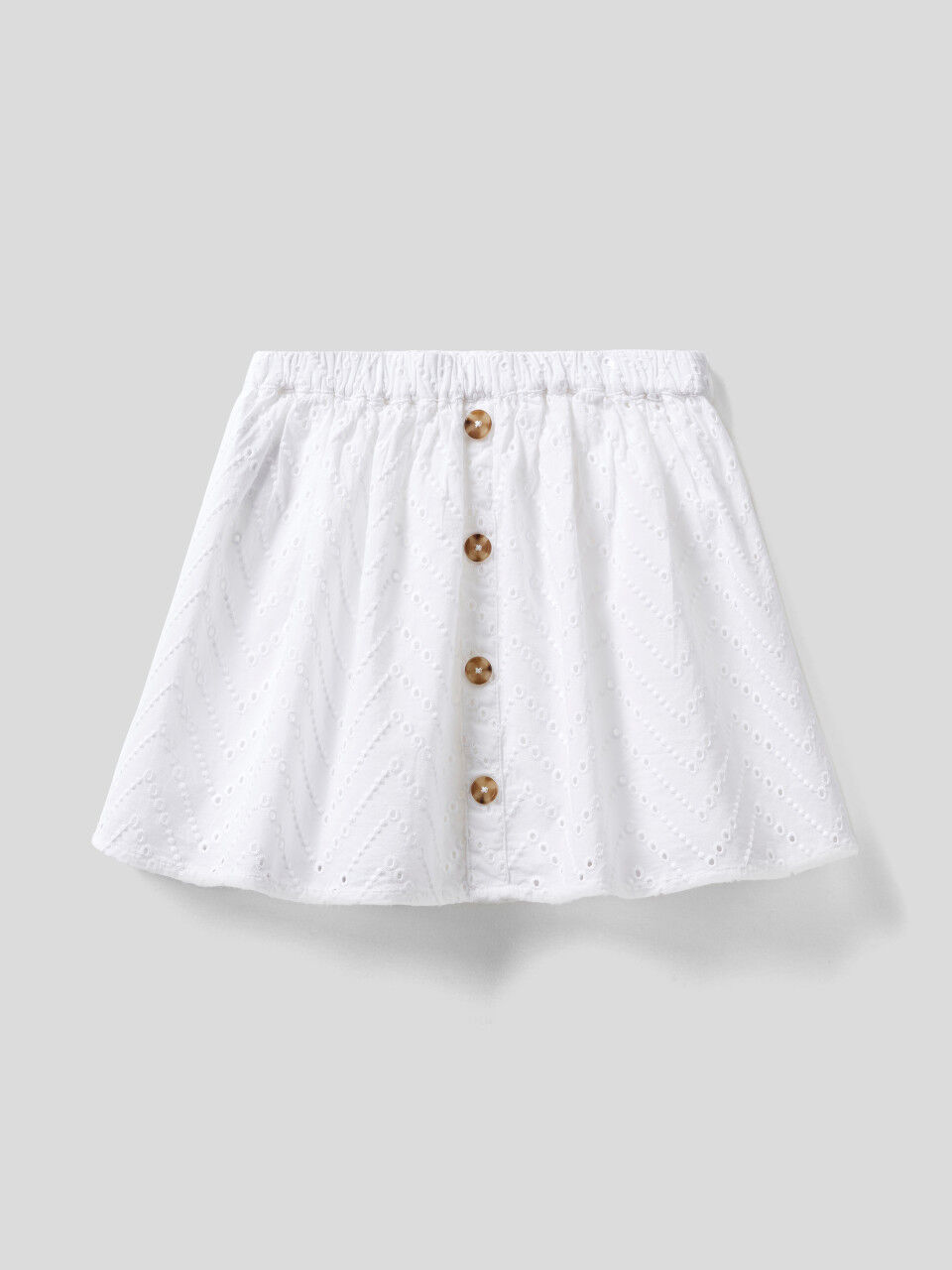 Broderie anglaise skirt with buttons