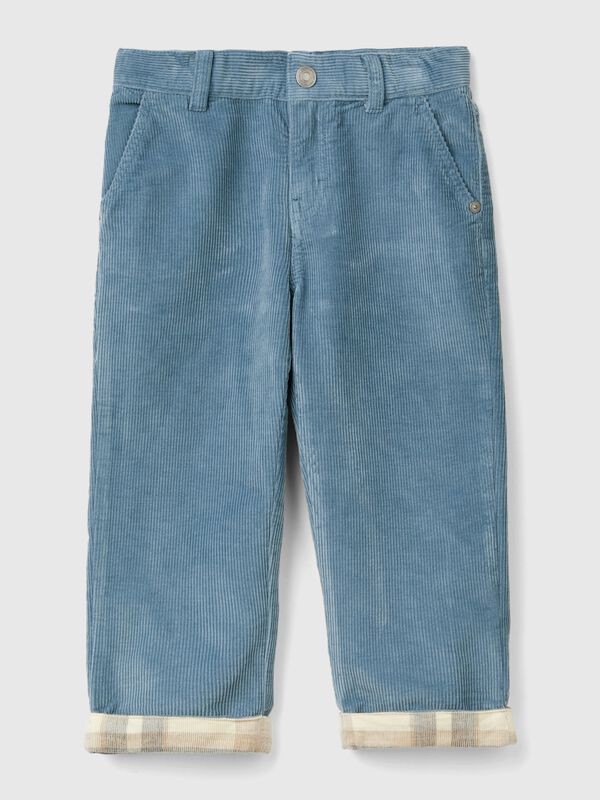 Trousers in velvet with cuff Junior Boy