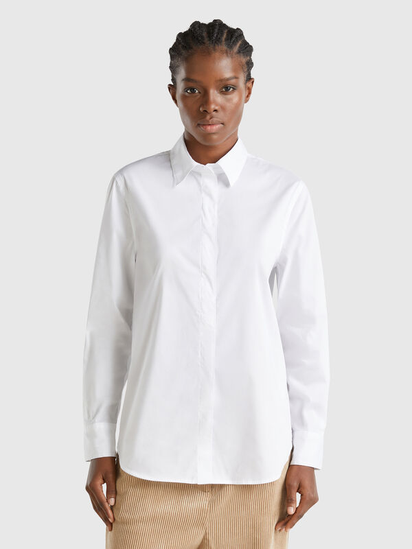 Shirt in stretch cotton blend Women