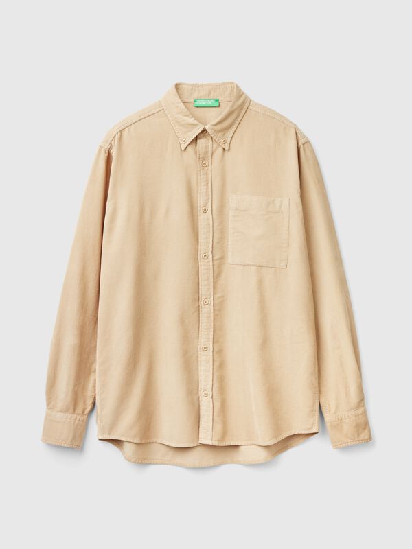 Ribbed velvet shirt Men