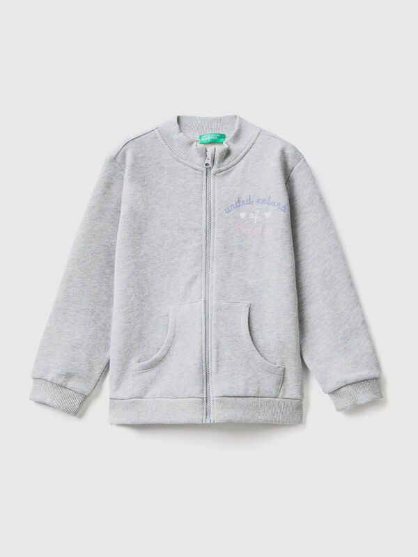 Sweatshirt with zip in organic cotton Junior Girl