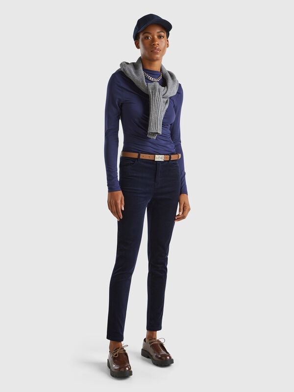 Five pocket velvet trousers Women