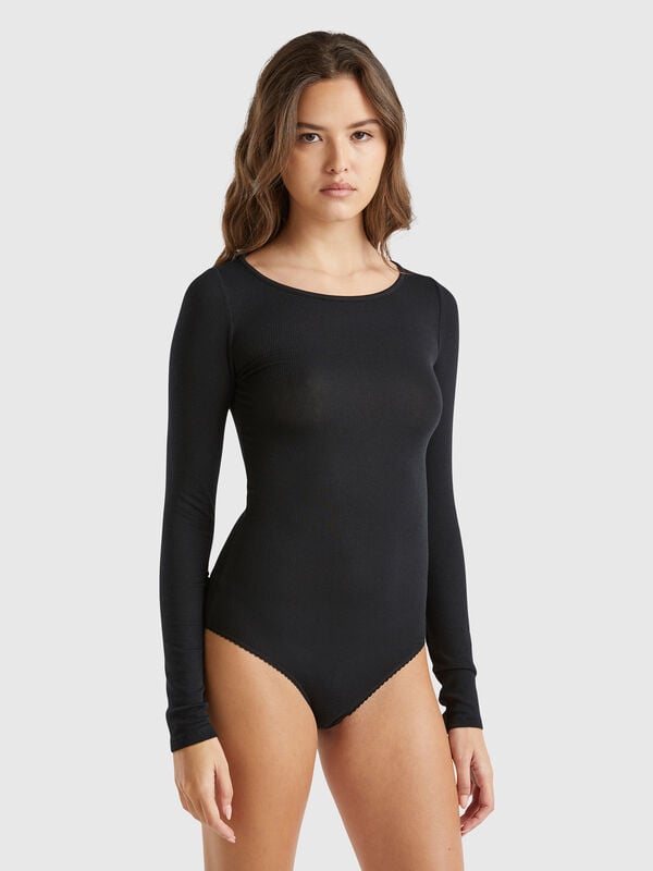 Long sleeve bodysuit in viscose Women