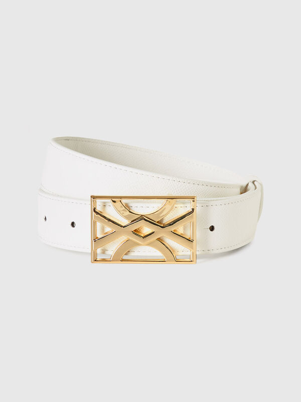 White belt with logoed buckle Women