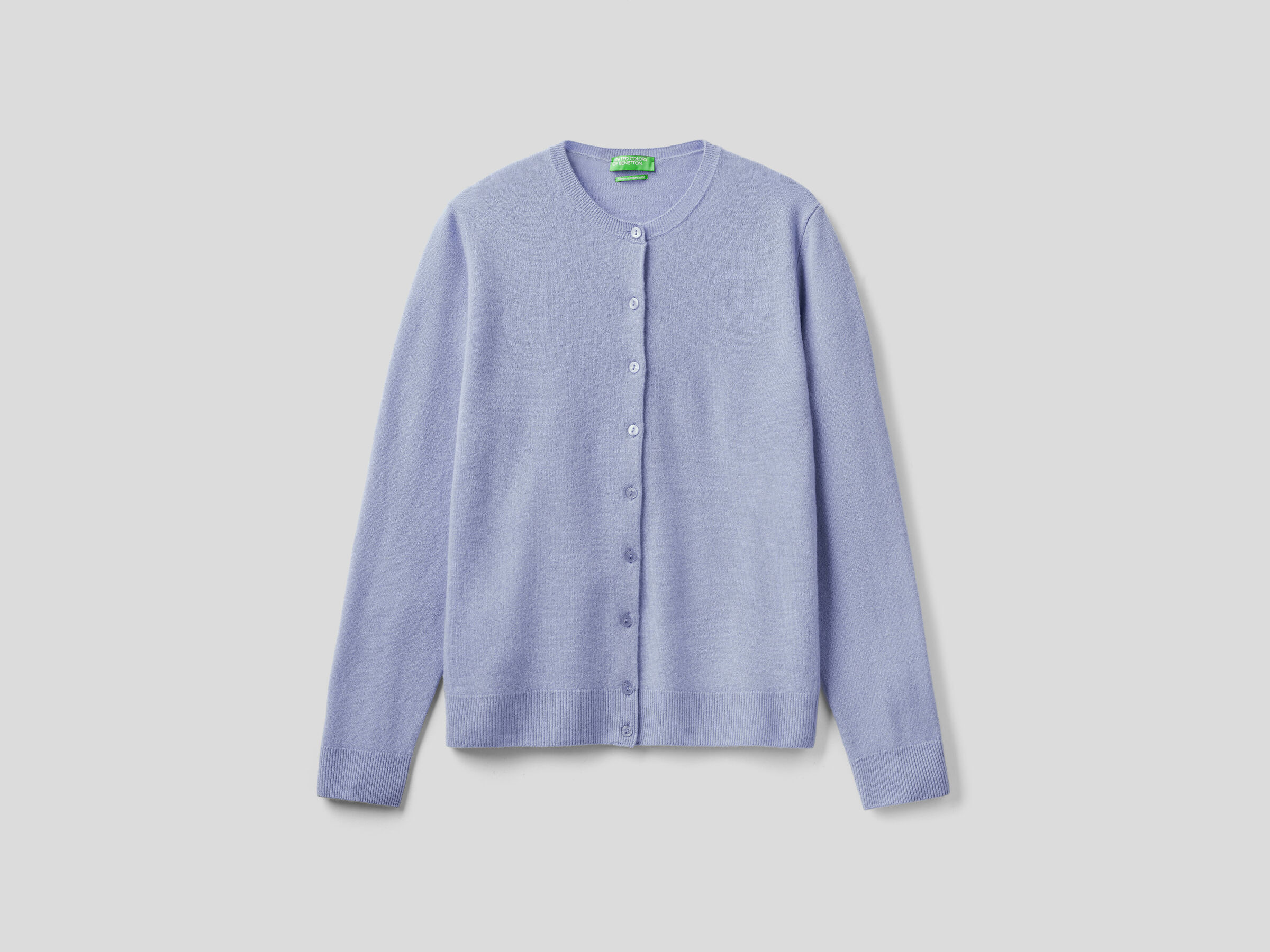 Crew neck cardigan in pure virgin wool image number 4
