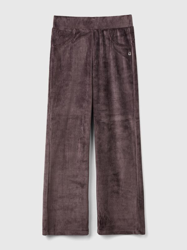 Chenille trousers with straight leg Junior Girl