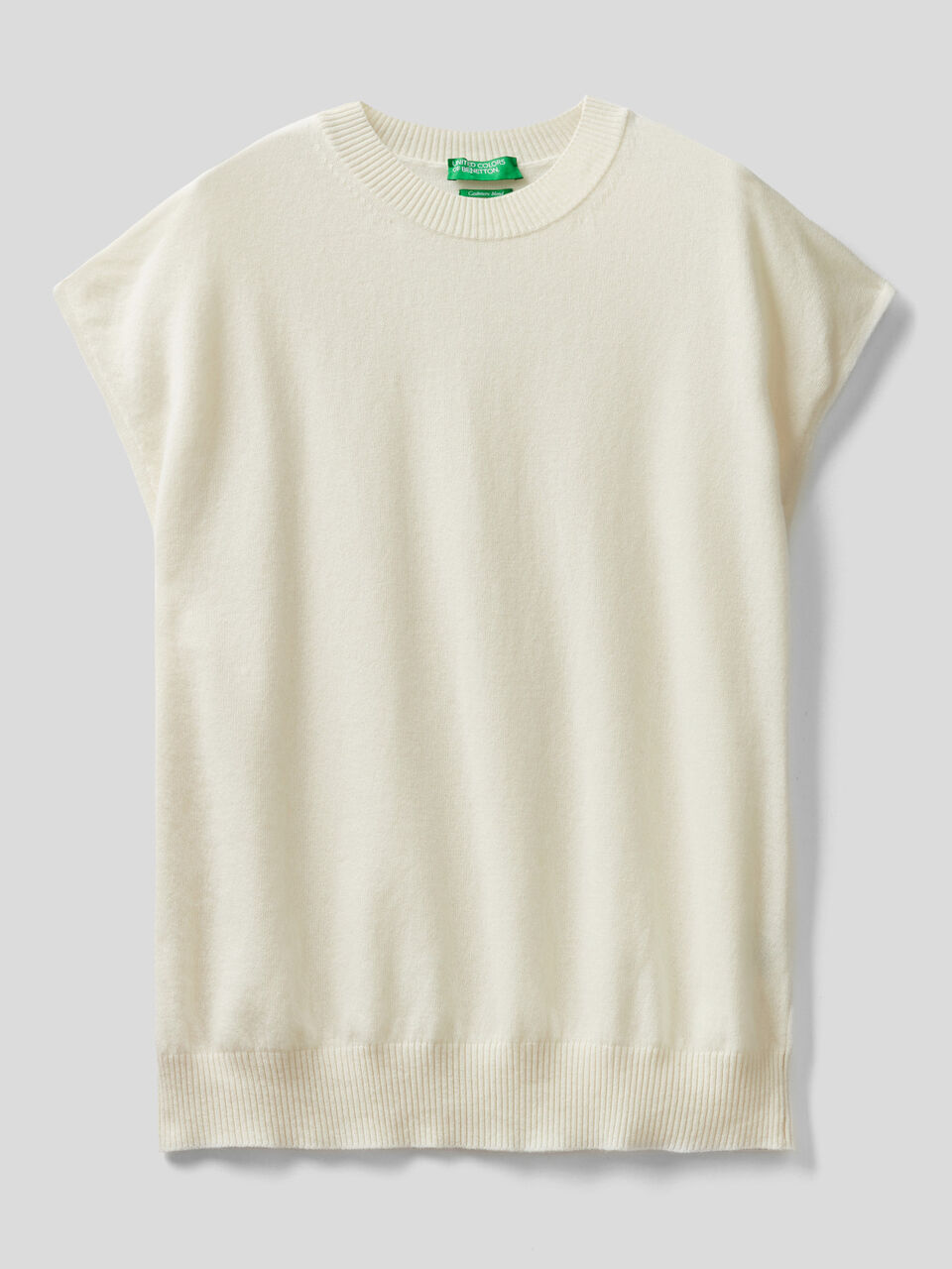 Sleeveless sweater in cashmere blend image number 1