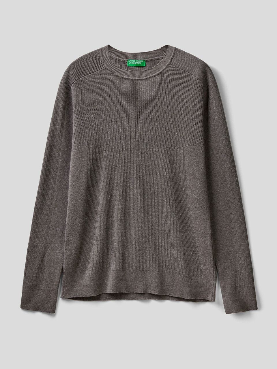Crew neck sweater in cotton blend image number 1