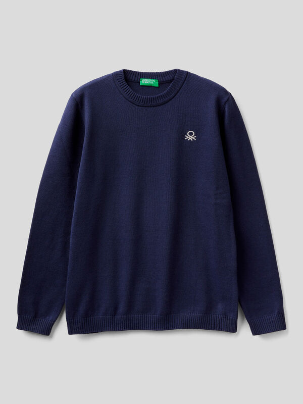 Pure cotton sweater with logo Junior Boy