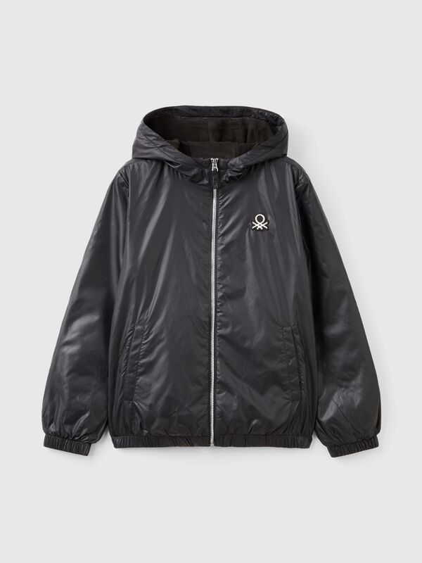 Glossy jacket with zip and hood Junior Girl