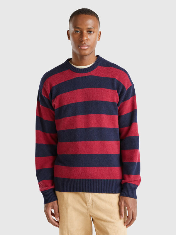 Striped sweater in wool blend Men