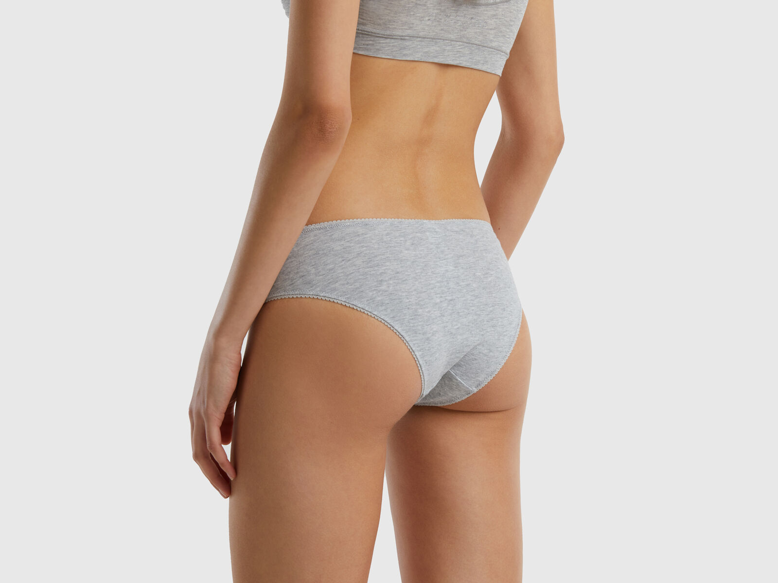 Basic underwear in stretch organic cotton, Light Gray - Benetton