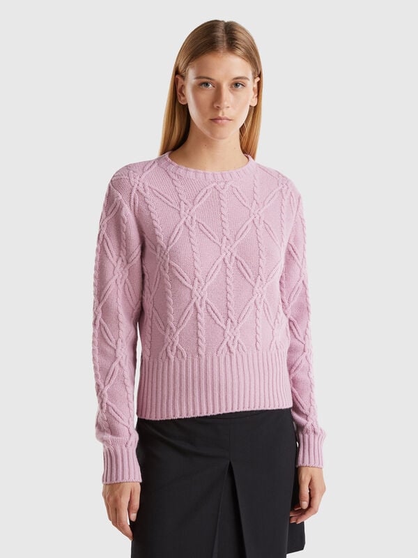Sweater with cable knit Women
