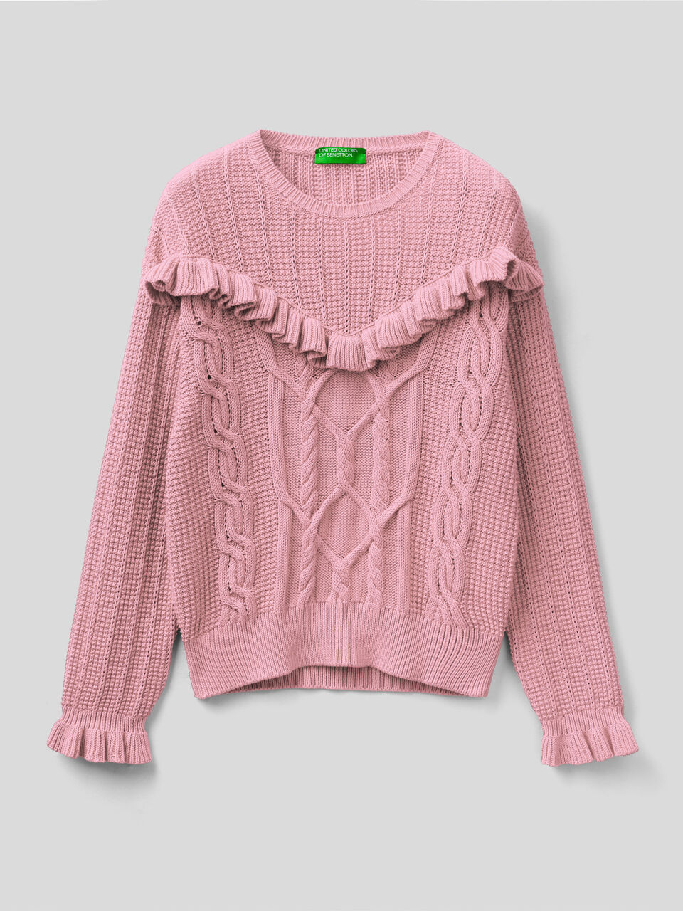 Sweater with rouches and braids image number 1