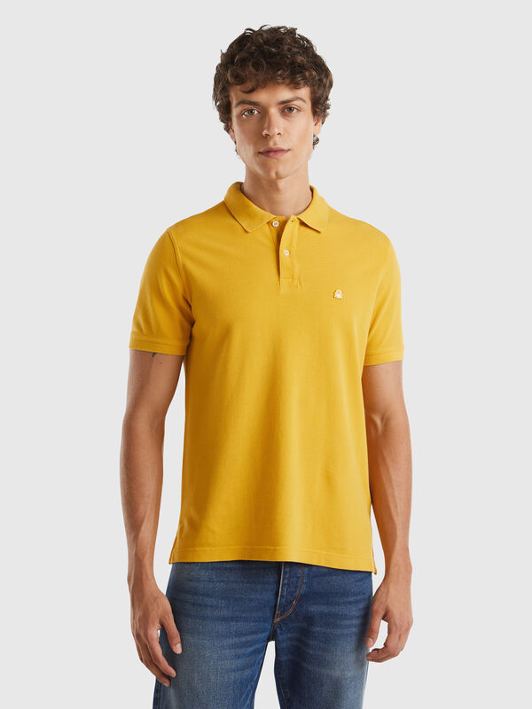 Ocher yellow regular fit polo Men
