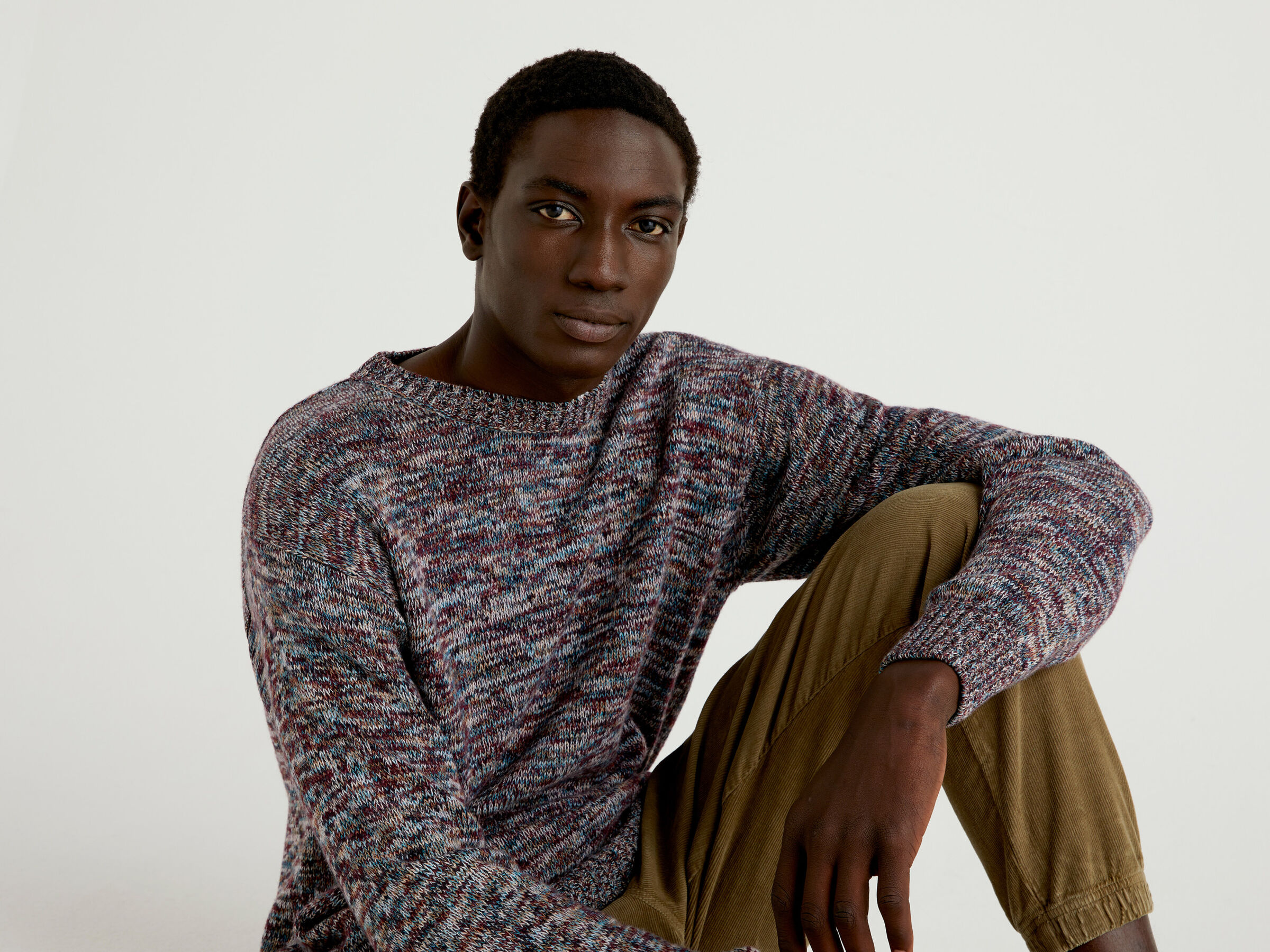 Multicolored sweater in cashmere blend image number 3