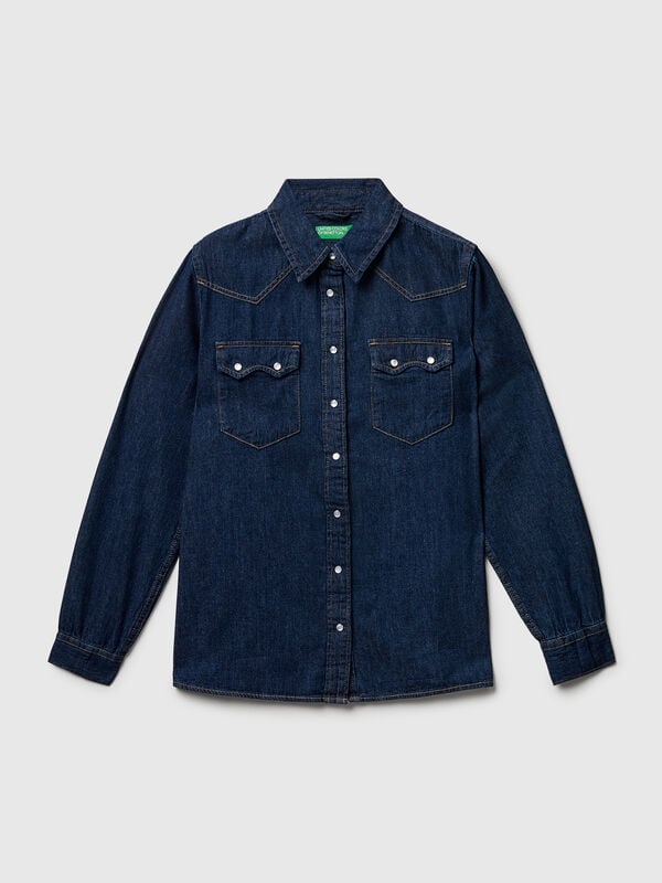Western denim shirt Women