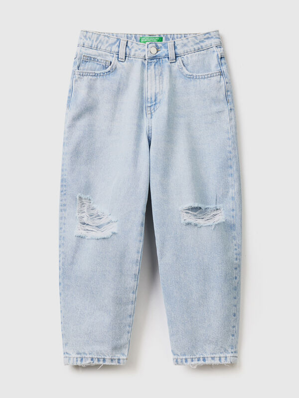 Baggy fit jeans with rips Junior Girl