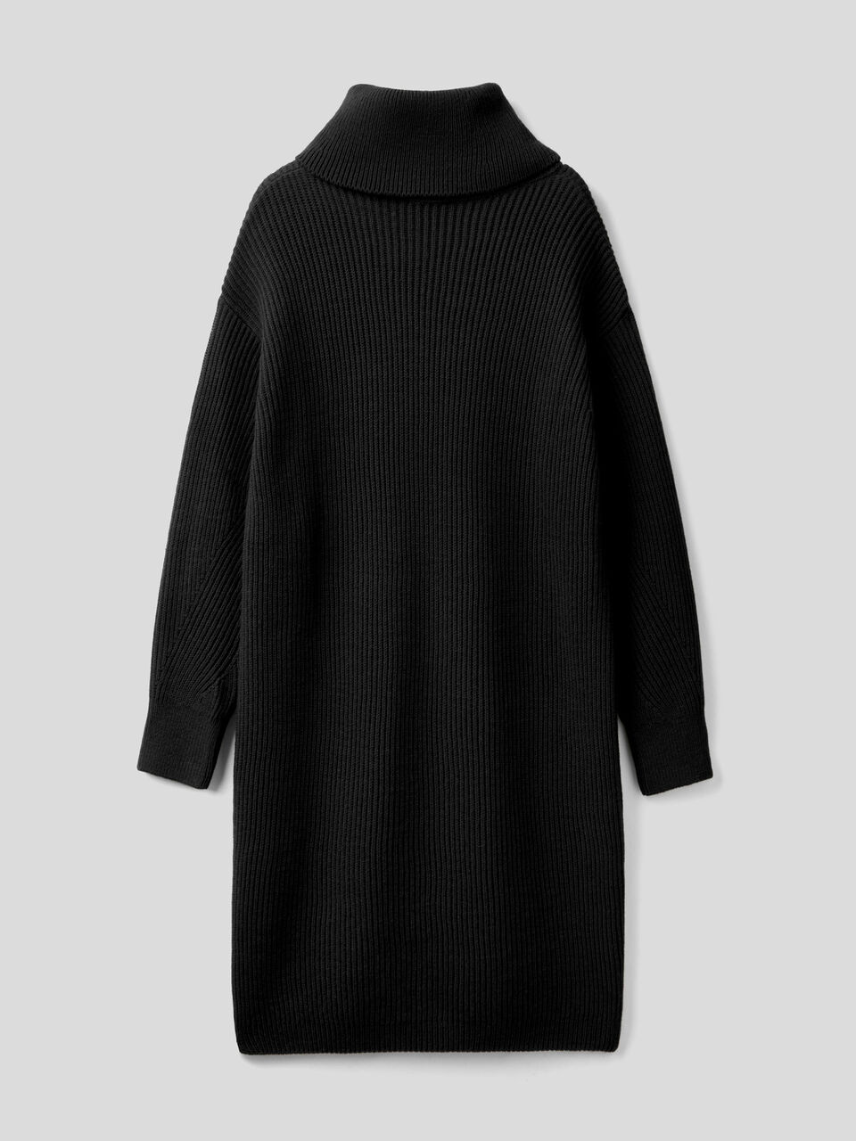 High neck dress with in wool blend image number 2