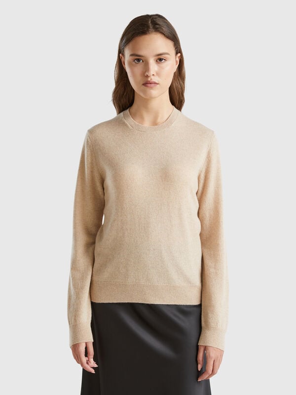 Beige sweater in pure cashmere Women