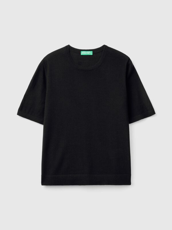 Short sleeve sweater in pure Merino wool Short sleeve sweater in pure Merino wool Women
