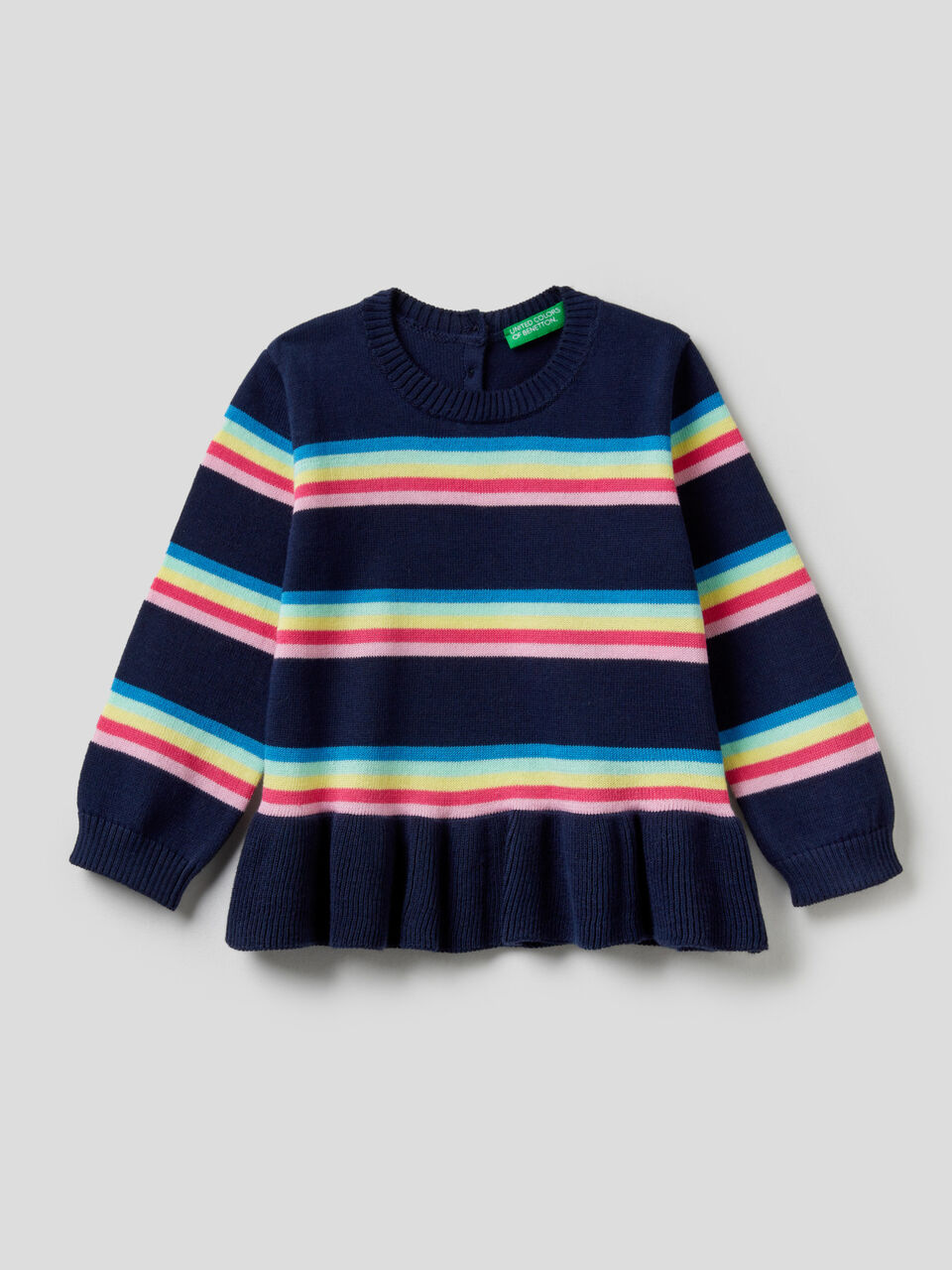 Striped top with frill image number 1