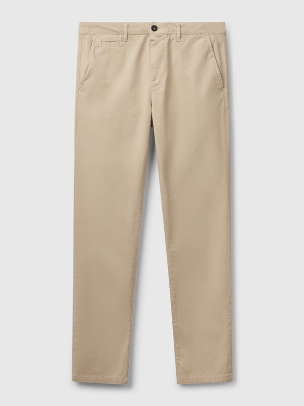 Beige slim fit chinos Men