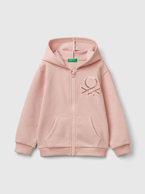 Sweatshirt with zip and sequins Junior Girl