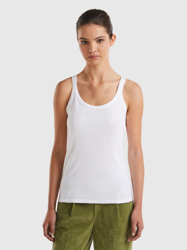 White tank top in pure cotton Women