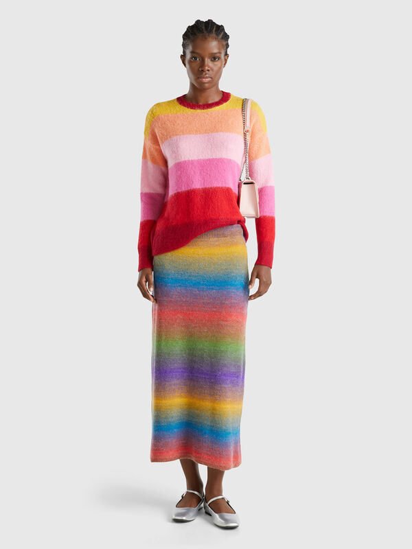Multicolor knit skirt Women