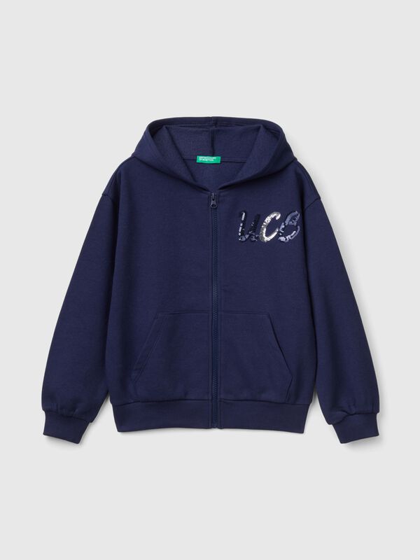Sweatshirt with zip and sequins Junior Girl