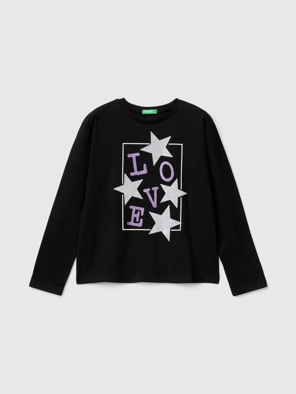T-shirt with glittery print Junior Girl