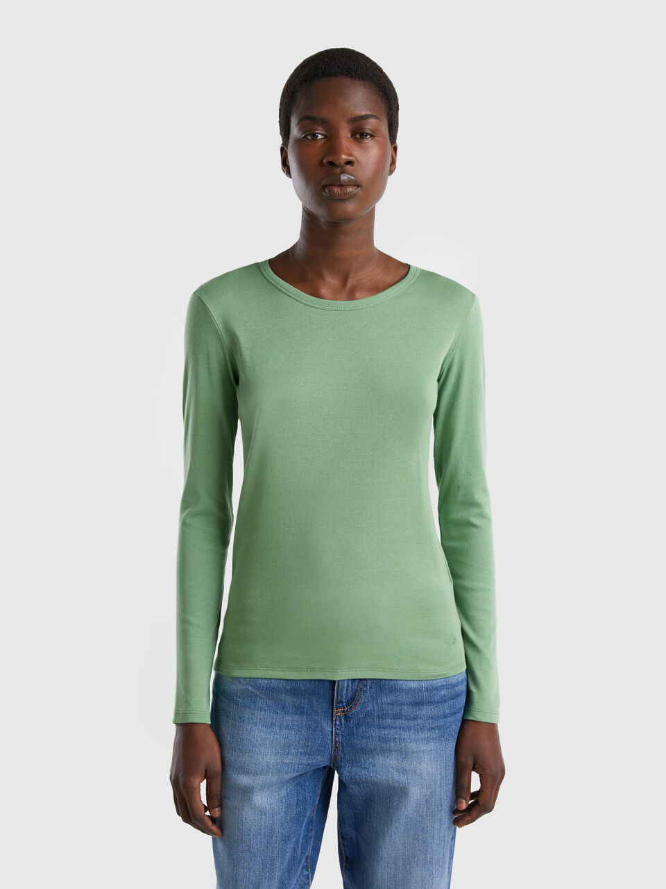Green long cheap sleeve shirt womens
