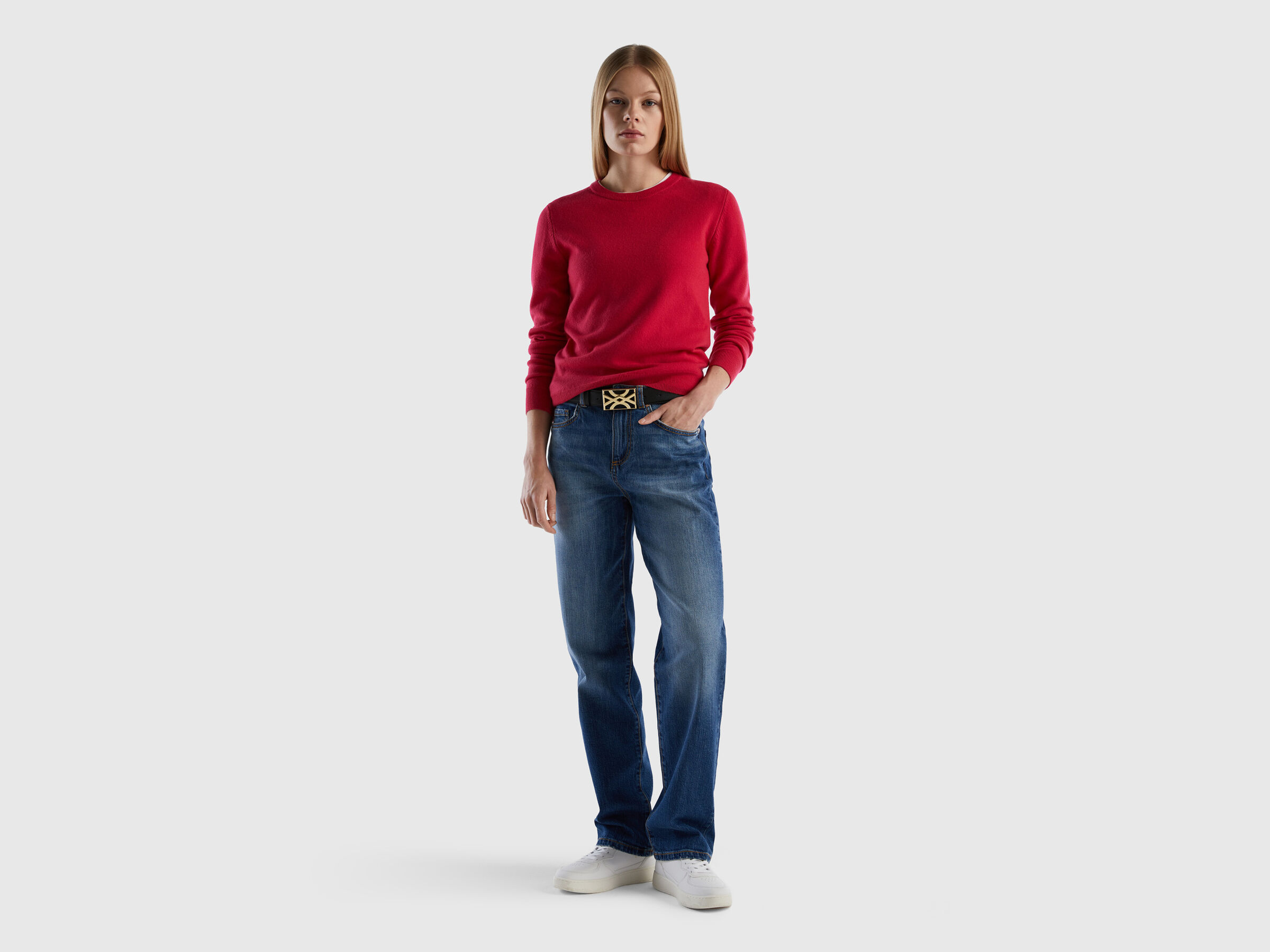 Crew neck sweater in pure virgin wool image number 3