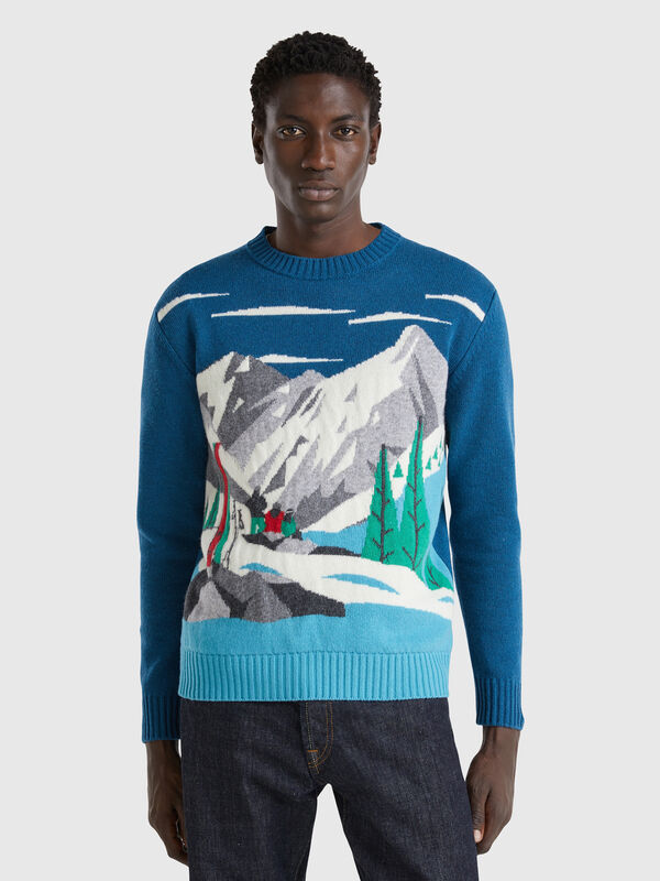 Sweater with ski graphic Men