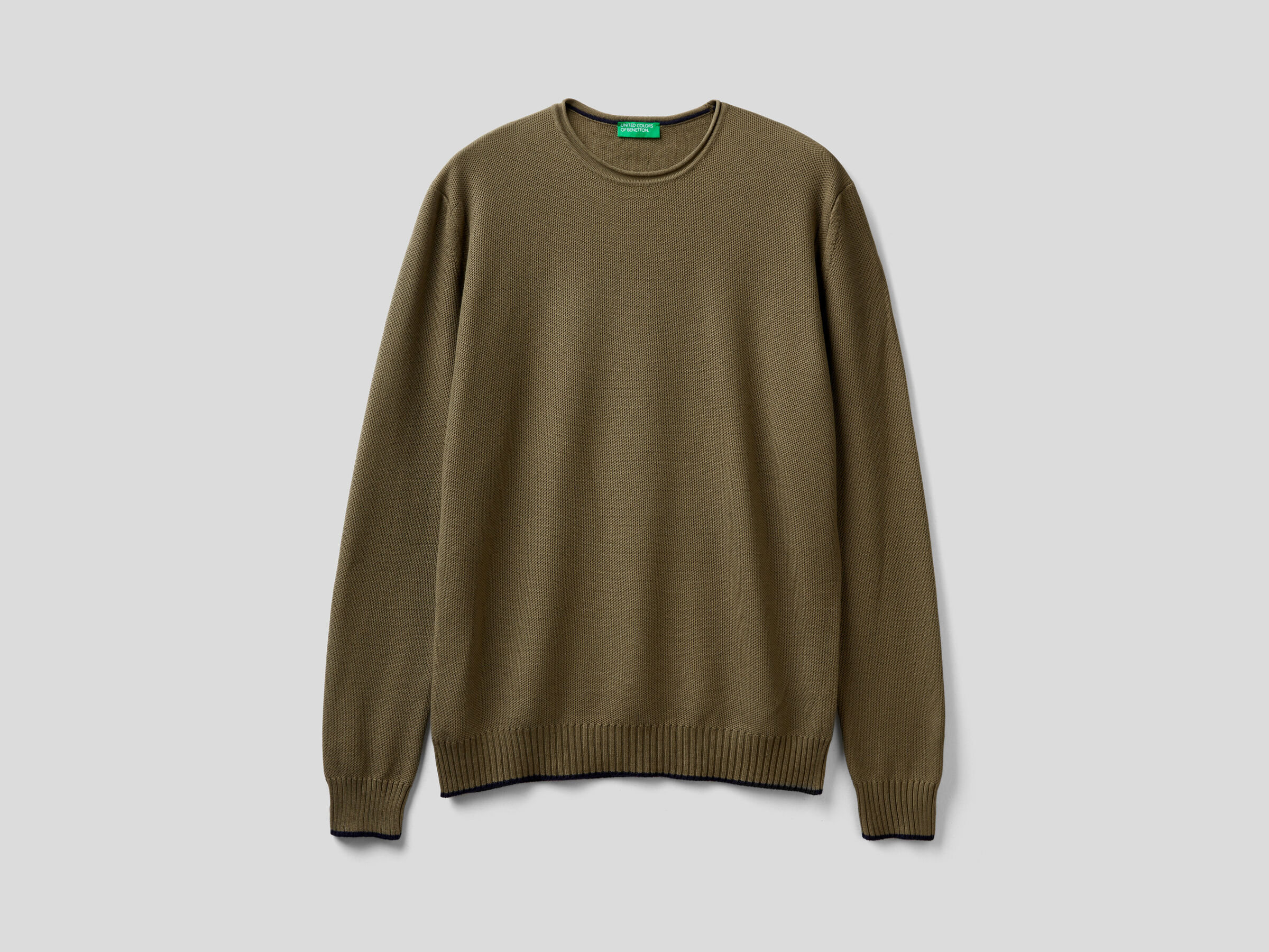 Crew neck sweater in cotton blend image number 4