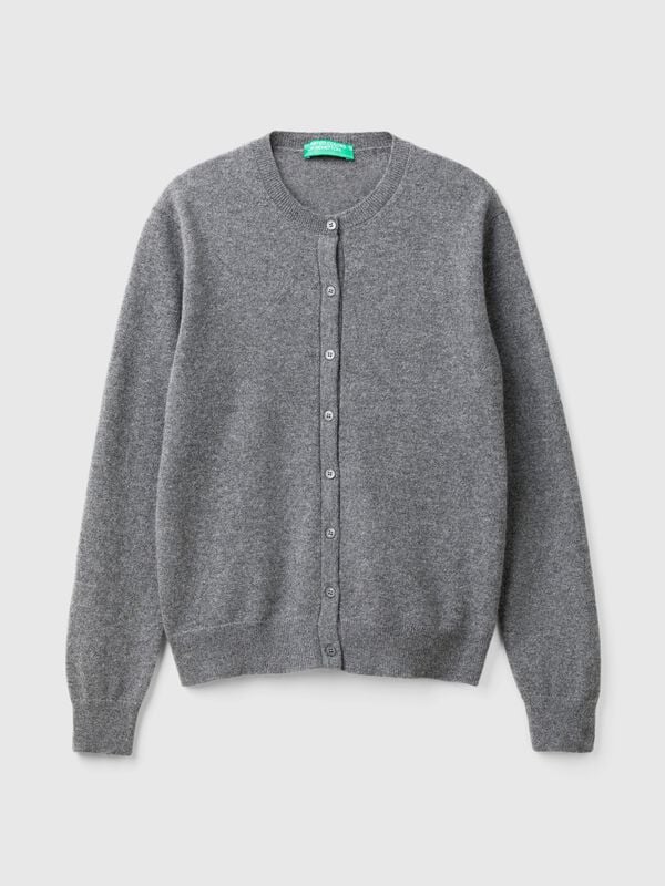 Dark gray cardigan in pure cashmere Women