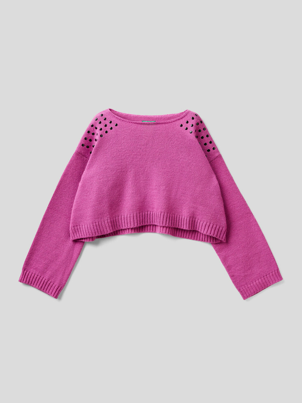 Cropped sweater with studs image number 1