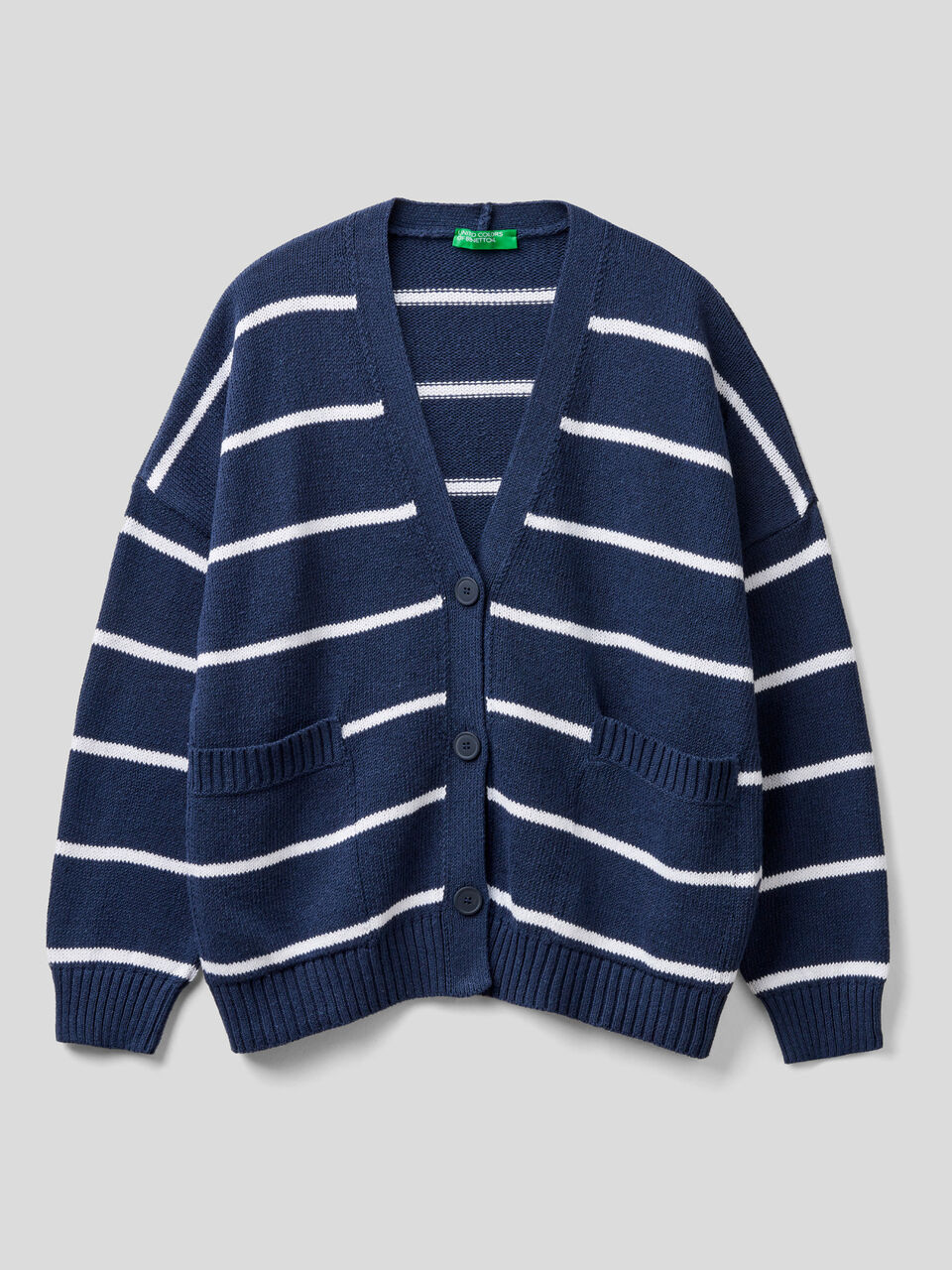 Striped cardigan with buttons image number 1