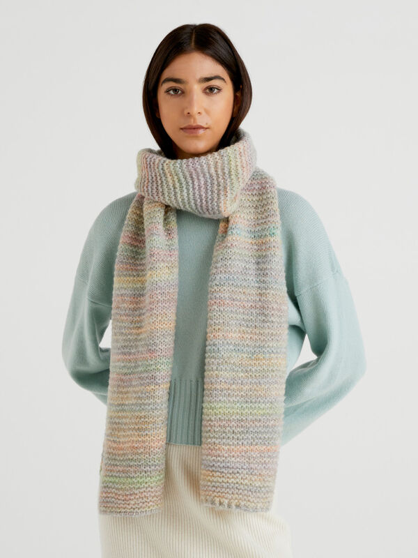 Multicolored scarf in wool blend Women
