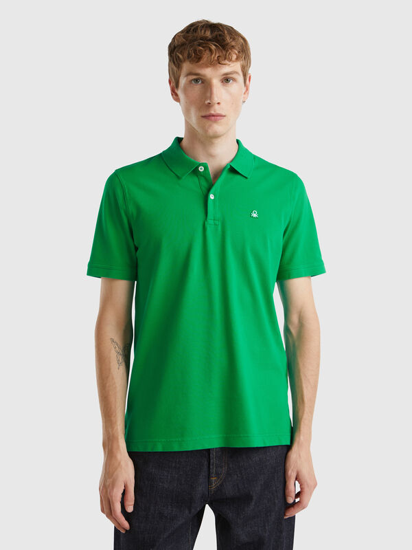 Green slim fit polo Men