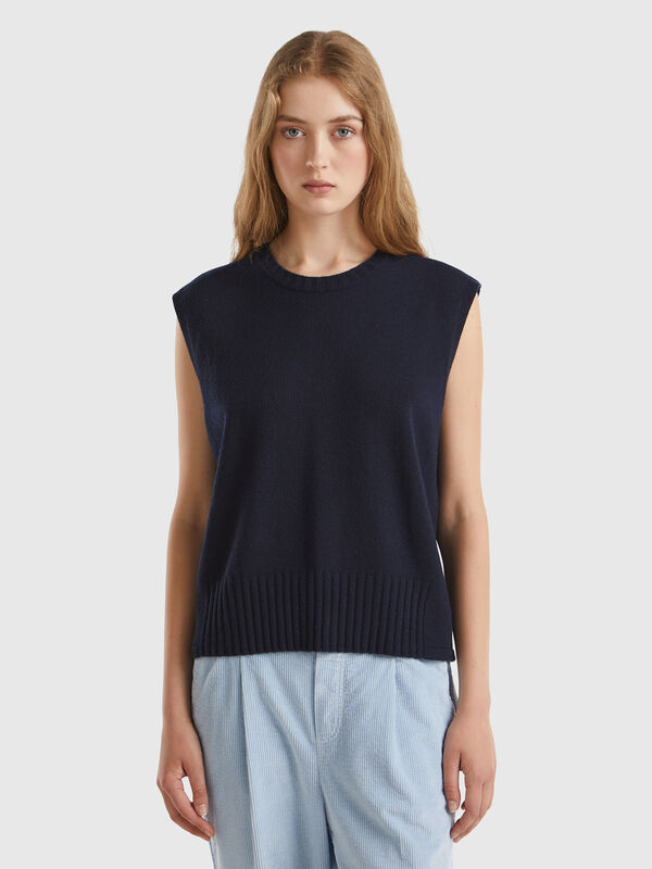 Vest in wool and viscose blend Women